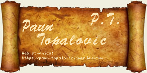 Paun Topalović vizit kartica
